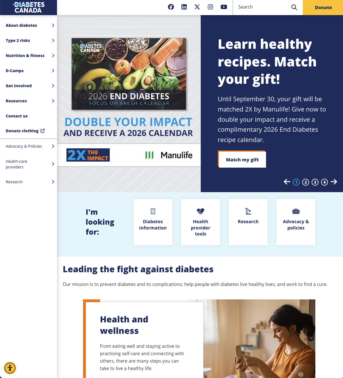 Diabetes Canada website thumbnail image