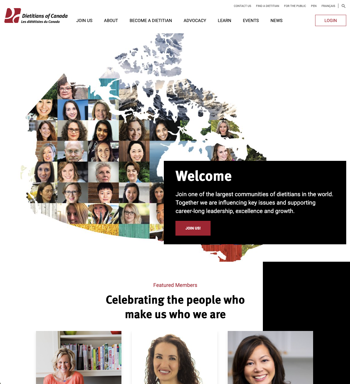 Dieticians of Canada website thumbnail image