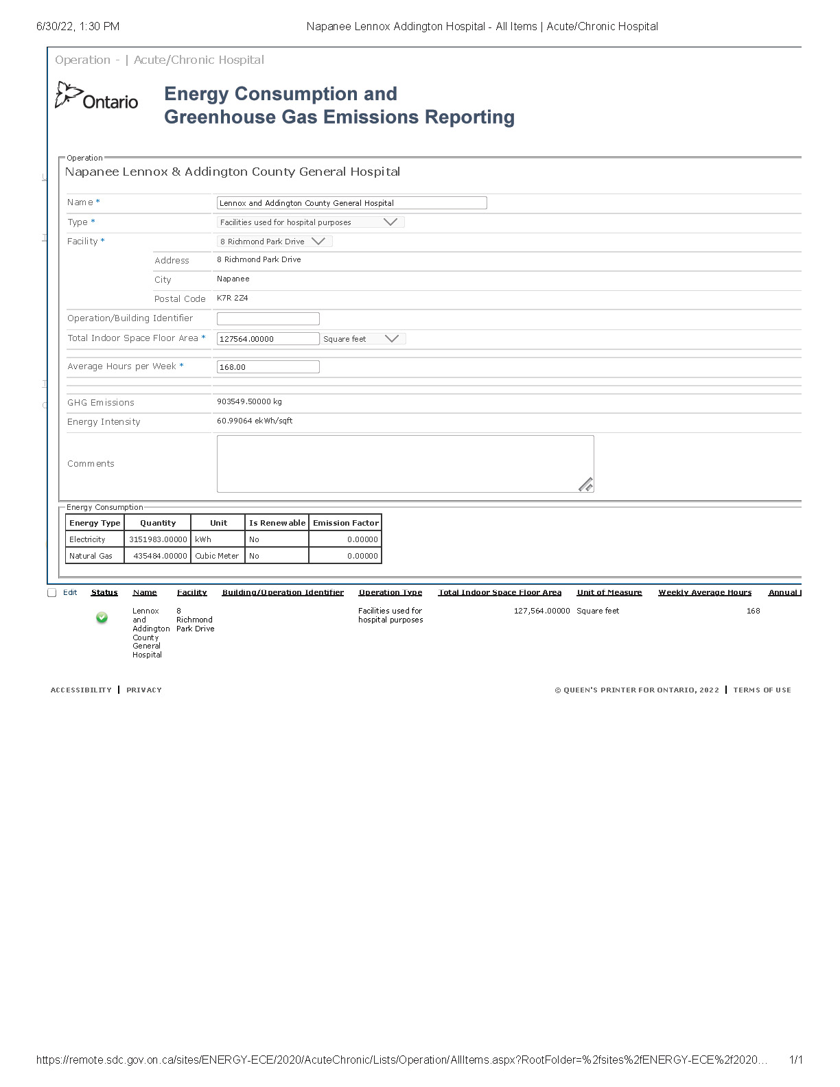 Energy Consumption and Greenhouse Gas Emissions Reporting thumbnail image