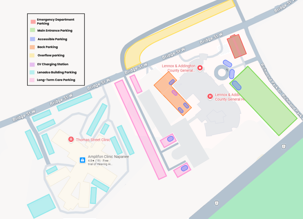 Parking map at LACGH
